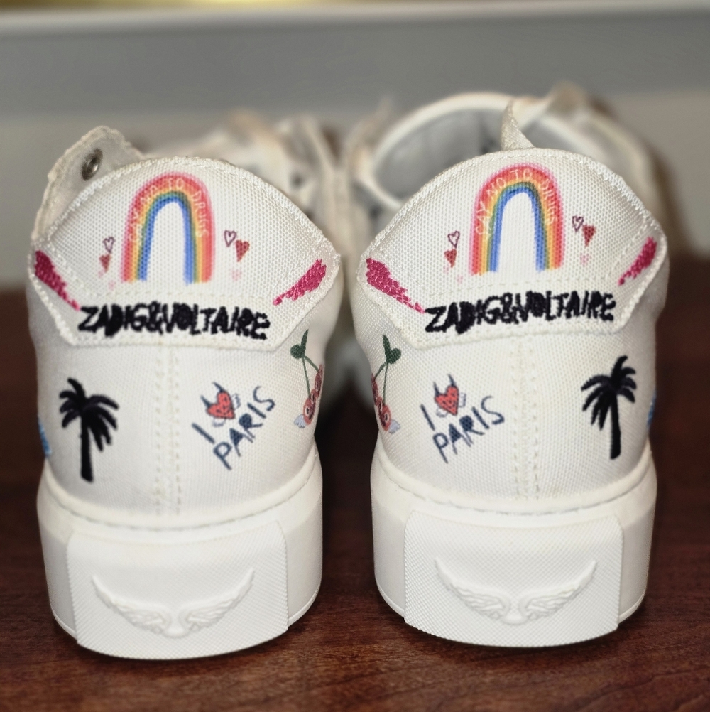 Zadig & Voltaire White Sneakers with Colorful Embroidery - Picture 7 of 10
